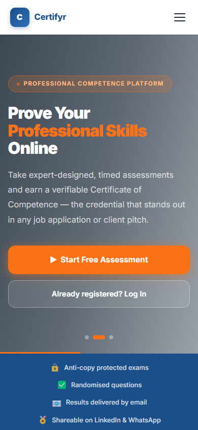 Certifyr mobile app