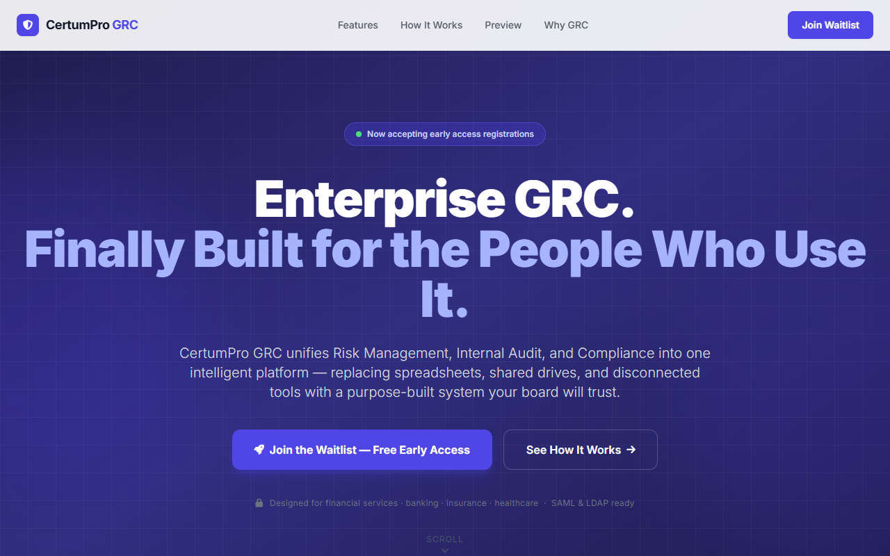 CertumPro GRC desktop application